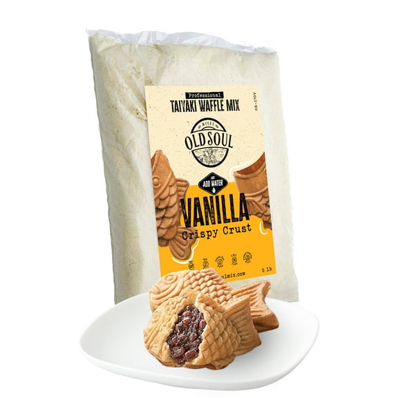OldSoul Professional Taiyaki Waffle Mix | Crispy | Vanilla Flavor | Soy & Nut Free | 84 Waffles | 5 Lbs