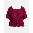 thumbnail image 5 of Terra & Sky Women's Plus Peplum Sweetheart Top, Sizes 0X-5X, 5 of 5