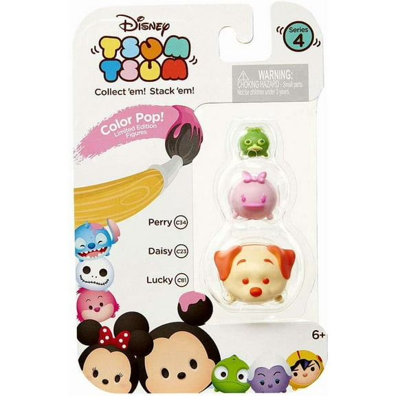 Disney Tsum Tsum Series 4 Color Pop Perry, Daisy & Lucky Mini Figure, 3 Pack