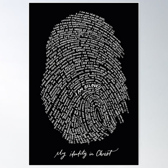 God’S Fingerprint Christian Thumbprint Art – Black Bible Verse Wall Print Poster Wall Art, Modern Wall Decor For Living Room Bedroom, 8x12 UNFRAMED