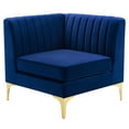 thumbnail image 3 of Tufted Sectional Sofa Set, Velvet, Blue Navy, Modern Contemporary Urban Design, Living Lounge Room Hotel Lobby Hospitality, 3 of 9