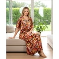 thumbnail image 5 of HAPPY BAY Women's African Beach Maxi Slit Dresses Caftan Loungewear Dashiki Print Casual Long Cover up Caftans for Women 2X-3X Stripes, Multi, 5 of 6