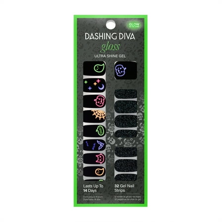 Dashing Diva Gloss Ultra Shine Gel Nail Strips, Halloween Collection, Deja Boo, 32ct