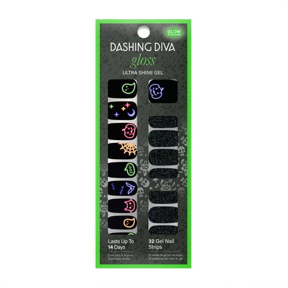 Dashing Diva Gloss Ultra Shine Gel Nail Strips, Halloween Collection, Deja Boo, 32ct