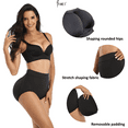 thumbnail image 3 of BIMEI 2PS Sponge Butt Lifter Padded Panties Hip Enhancer Underwear Control Briefs,Black,S, 3 of 6