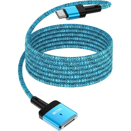 Zacenei USB-C to Magnetic 3 Cable 6ft,1Pack 140W MacBook Air Charger Nylon USB C Fast Charging Cable Type C to Mag-Safe Charger Cable Compatible for M4 MacBook Pro/Air M1 M2 M3(2021-2024 14"&16")
