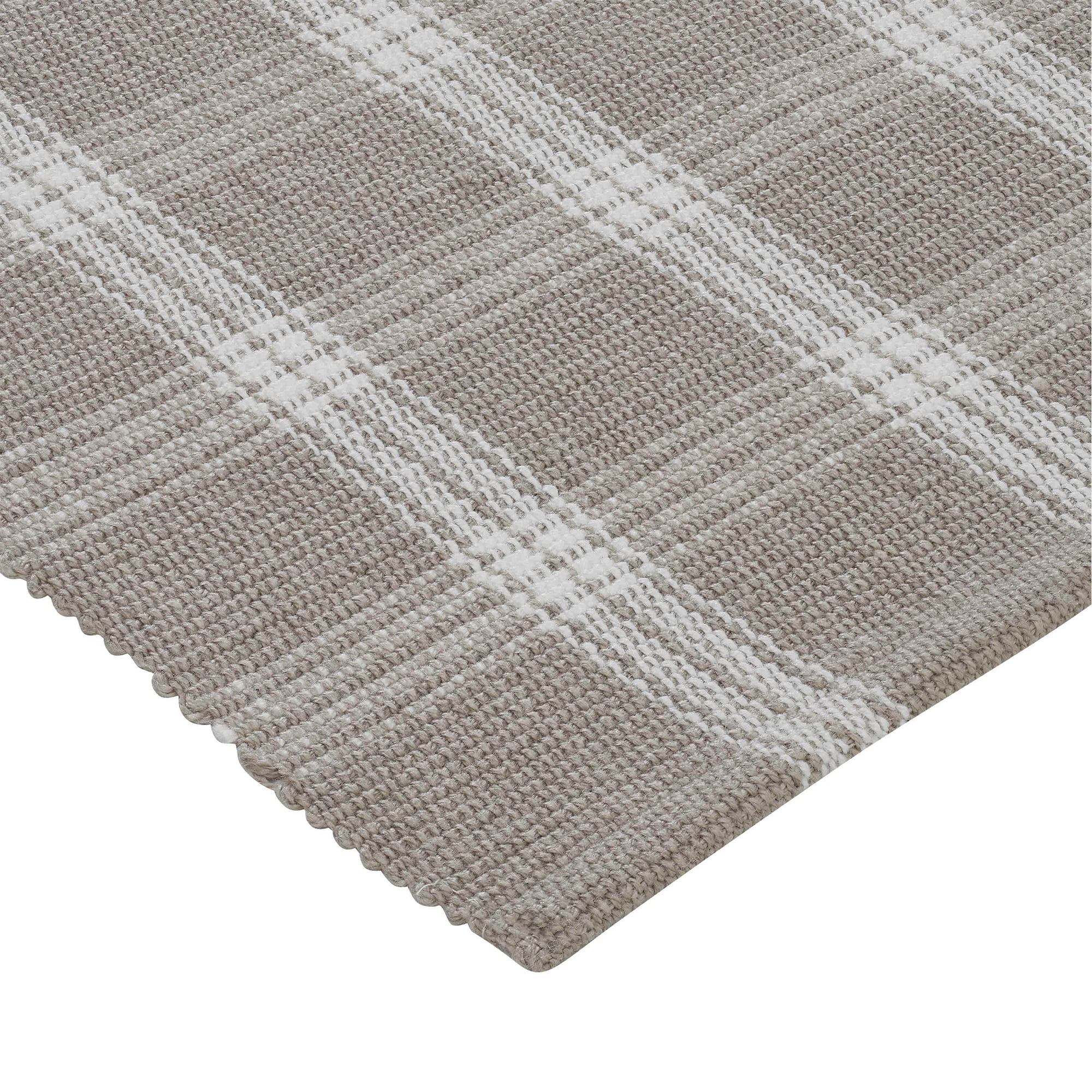 My Texas House Taupe Tanner Check Indoor/Outdoor Layering Rug, 38" x 58"