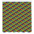 thumbnail image 2 of Ambesonne Abstract Shower Curtain, Overlapping Rainbows Art, 69"Wx70"L, Dark Pink Aqua and Green, 2 of 4