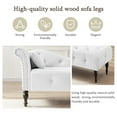 thumbnail image 4 of Holaki Tufted Upholstered Velvet Rolled Arm Chaise Lounges Indoor Chair, Right Arm Facing Chaise Lounge with Nailhead Trim for Living Room Bedroom Office, White, 4 of 9