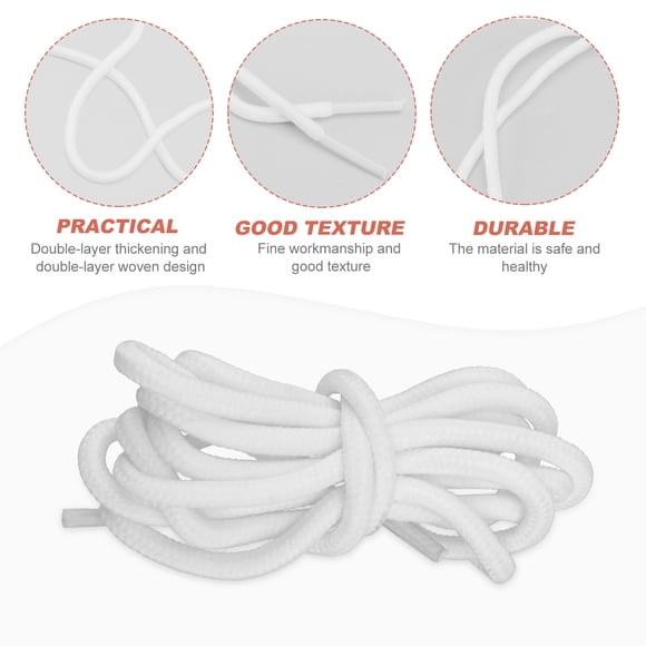 SHOWERORO 1 Pair Laces for Sneakers White Polyester Flat Style Durable and Easy Fastening for Men and Women