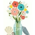 thumbnail image 3 of Mullan, Michael 12x14 Black Modern Framed Museum Art Print Titled - Seaside Bouquet II Mason Jar, 3 of 5