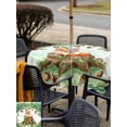 thumbnail image 5 of Outdoor Tablecloth with Umbrella Hole for Patio/Picnic/Party/Camping, Cute Fox Forest Waterproof Table Cloth Square Cover Washable, Green Trees Cone Leaves Mushroom (54"x 54"), 5 of 8