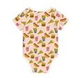 thumbnail image 2 of Daiia Hamburger Pizza Coke Printed Unisex-Baby Short Sleeve Onesies Bodysuits Baby Climbing Clothes Soft and Comfortable Romper with Expandable Shoulder Design-18 Months, 2 of 8