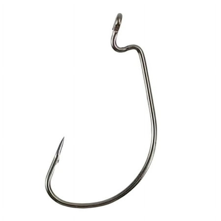 Symkmb 300pcs Per Set Offset Fishing Hooks Type 2 High Carbon Steel Soft Worm Fish Hooks Stainless steel Silver