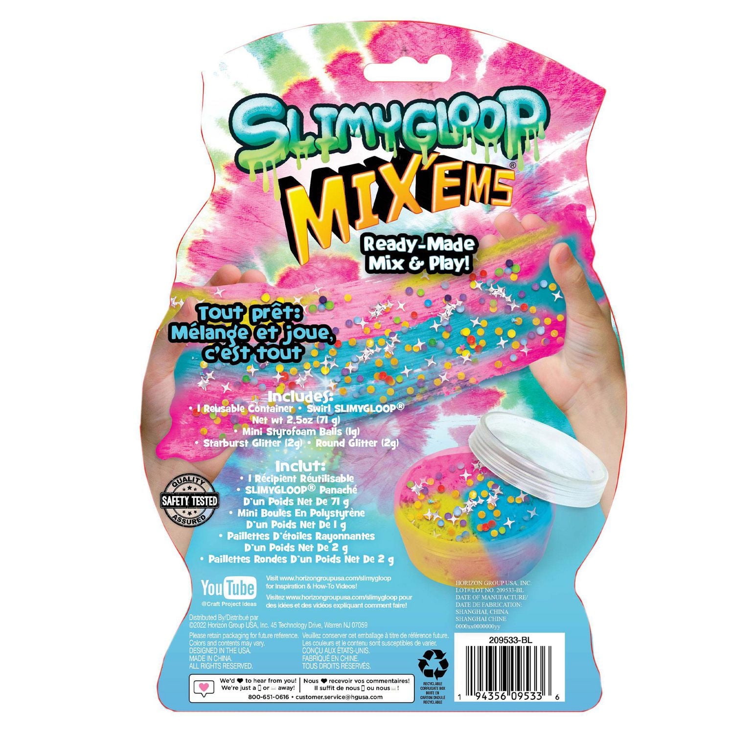 SLIMYGLOOP Mix'Ems arc-en-ciel tie-dye