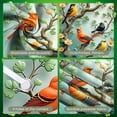 thumbnail image 4 of Colorful Birds Bird Banner Floral Design Nature Display Tree Branches Green Leaves Garden Background for Home Decoration Party Backdrop Photography Background, 4 of 9