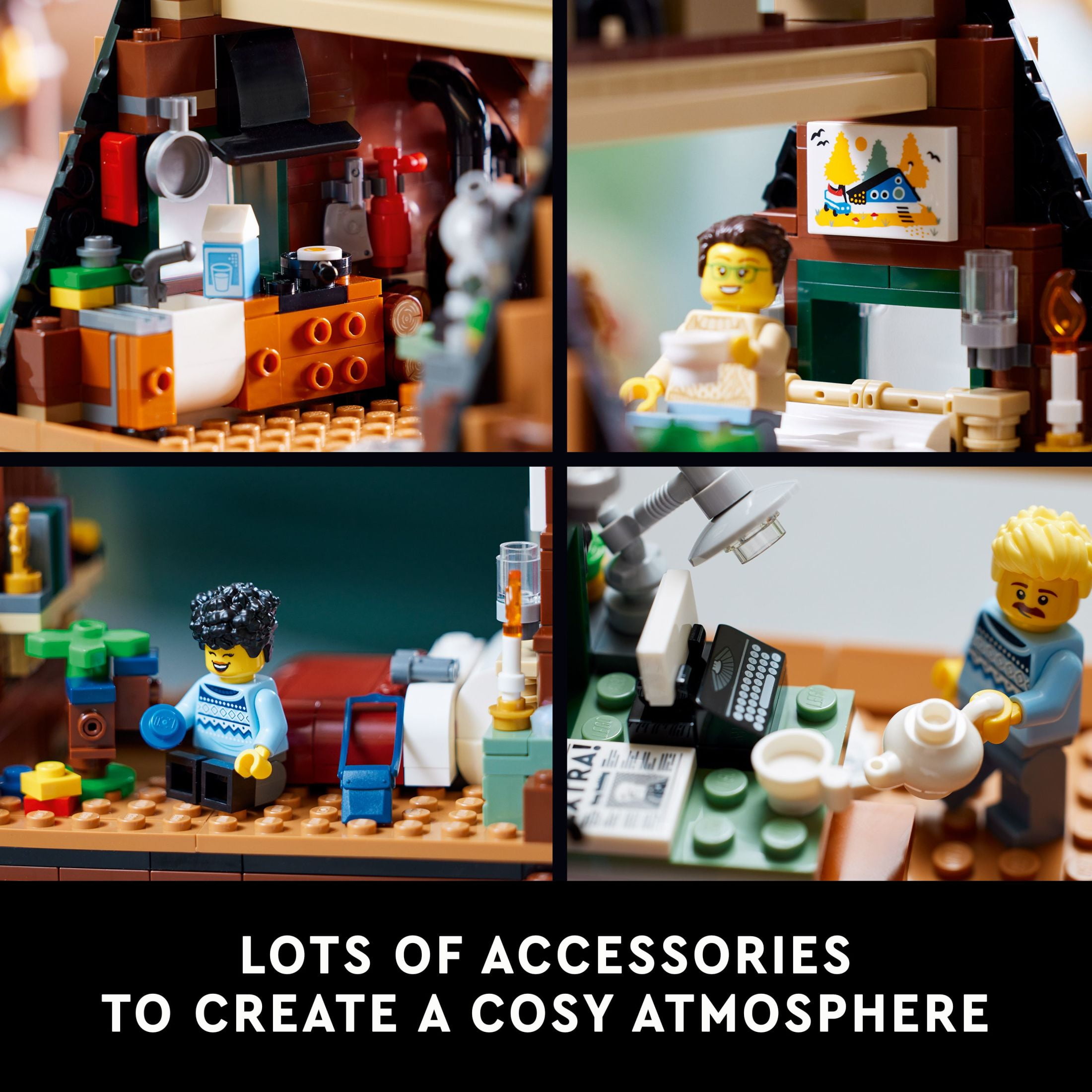 LEGO Ideas A-Frame Cabin Collectible Display Set, Buildable Model 