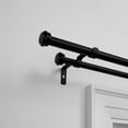thumbnail image 4 of Exclusive Home Topper Double Curtain Rod and Finial Set, Matte Black, 66"-120", 4 of 5