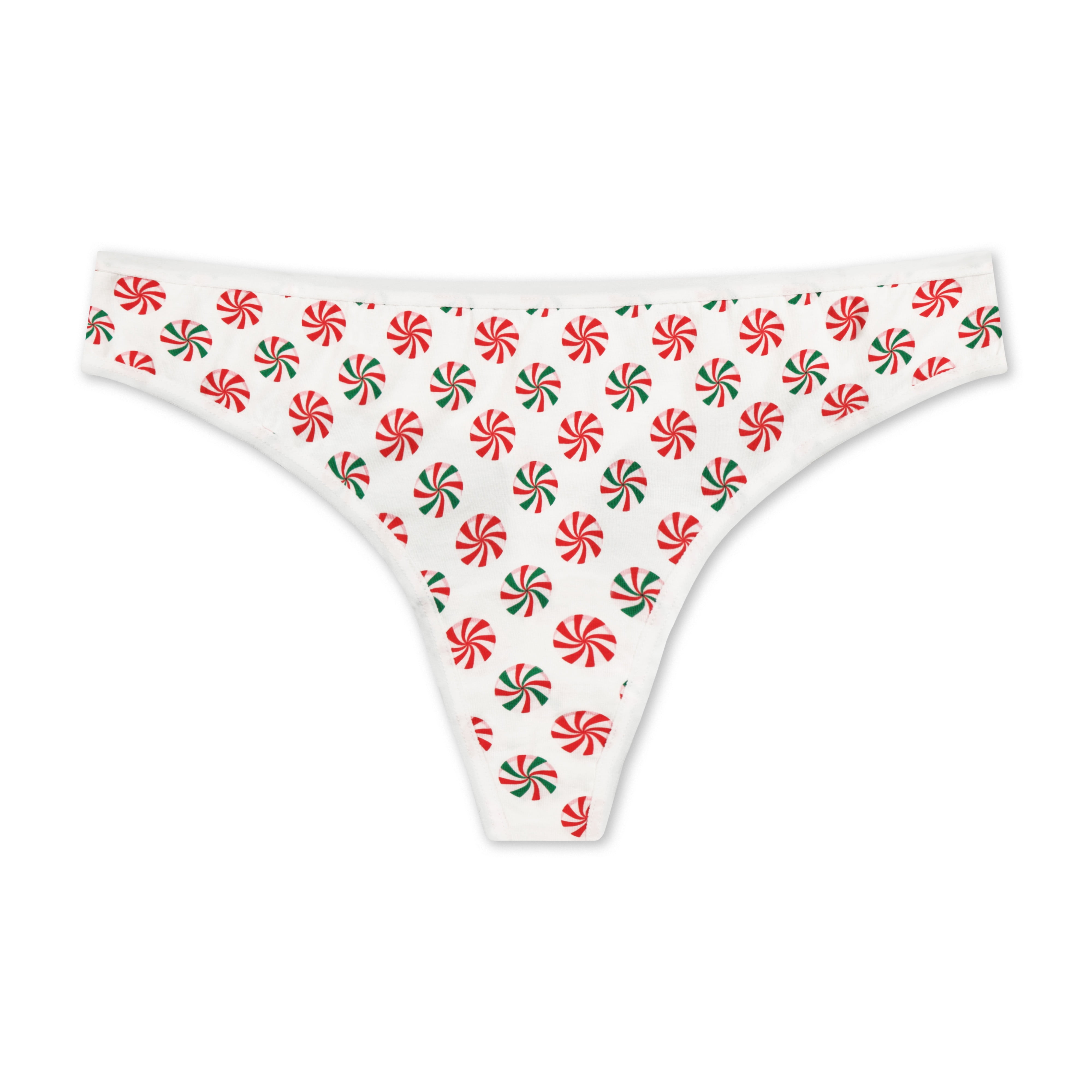 Holiday Time Women's Christmas Jersey Thong, Underwear 7 Pack, S-XXL