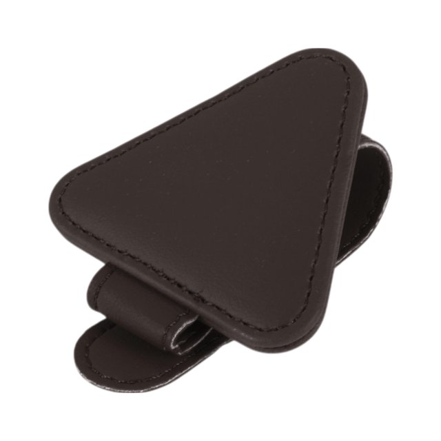Clip para gafas de sol del automóvil Unique Bargains con soporte magnético universal para visera del sol, clip para gafas de PU cuero marrón oscuro 8x6cm 1 Pcs