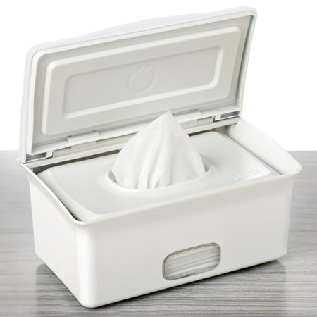 Ubbi Baby Wipes Dispenser Features Weighted Plate & Secure Seal, Diapering Essential, White 1 Count