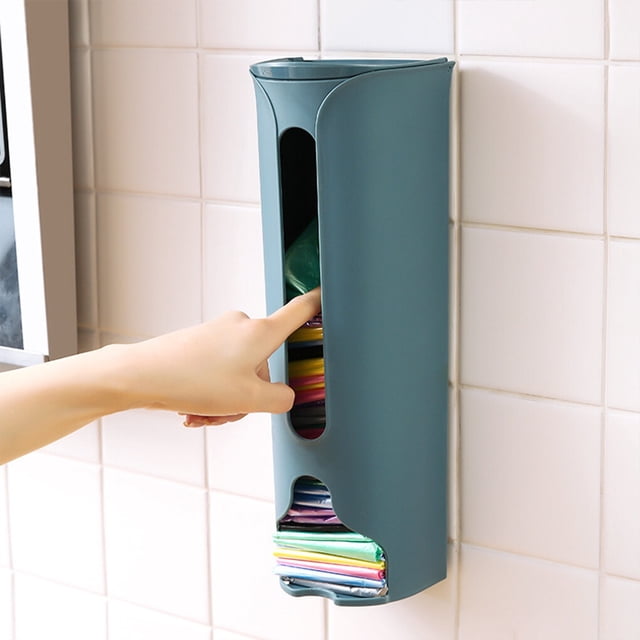 facefd Storage Box Trash Can Garbage Case Long-lasting Kitchen Gadget Simple Style No Drill Self-adhesive Home Supplies Gray