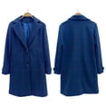 thumbnail image 6 of Women's Retro Lapel Long Plaid Coat 2025 Fall Winter Casual Elegant Double-breasted Work Suit Jacket, 6 of 8