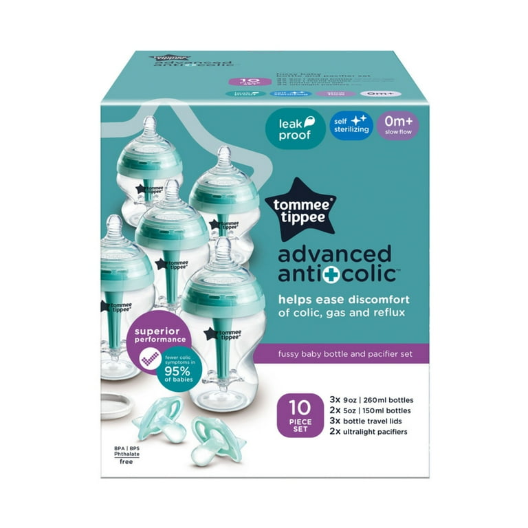 Tommee Tippee Advanced Anti-Colic Baby Bottle and Pacifier Set 5oz