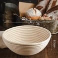thumbnail image 2 of Cesta redonda para levadura de pan, cesta de fermentación con forro, cesta de ratán natural tejida a mano para panaderos profesionales y caseros., 2 of 7