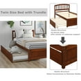 thumbnail image 5 of Twin Size Trundle Bed Frame, Wood Platform Bed for Boys Girls, Modern Twin Bed Frame with Wood Slat Support, Heavy Duty Mattress Foundation, Easy Assembly, 5 of 10