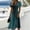 04-Green, variant on Women Smooth Polyester Wrap V Neck Short Sleeve Floral Print High Waist Split Hem Casual Midi Dress 05-Gray M