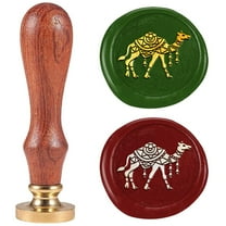 1" Art Camel Wax Seal Stamp Animal Sealing Stamps Removable Brass Head Seal Stamp with Wooden Handle Sealing Wax