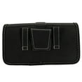 thumbnail image 4 of For Apple iPhone 14 Pro Max Rugged Canvas Cellphone Belt Clip Cover Holster Pouch Holder with Belt Loops Universal Horizontal Carrying Case - Black, 4 of 6