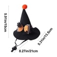 thumbnail image 3 of Pet Halloween Witch Hat, Mini Pointed Dog and Cat Costume with Bow, Spooky Fuzzy Ball Headwear with Chin Strap for Holiday Photos, 3 of 5
