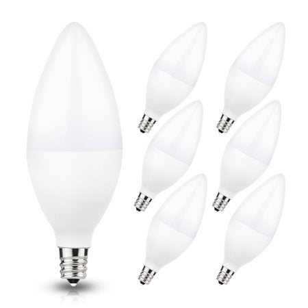 LED Candelabra Bulb 60 Watt Equivalent Dimmable Clear E12 Flame Tip 120V 6Pack 
