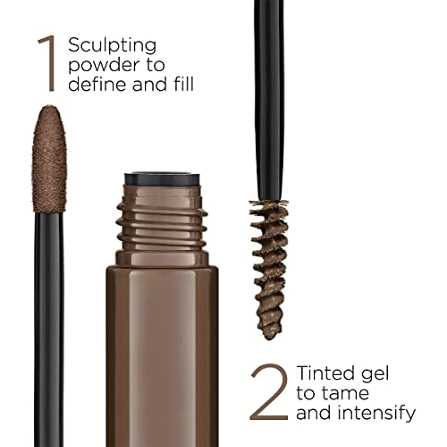 Clarins Brow Duo | 2-In-1 Brow Pencil and Tinted Brow Gel | Buildable, Powder-To-Cream Formula Sculpts, Defines and Fills In Brows | Tinted Gel Tames, Shades and Sets Brows In Place | 0.06 Ounces