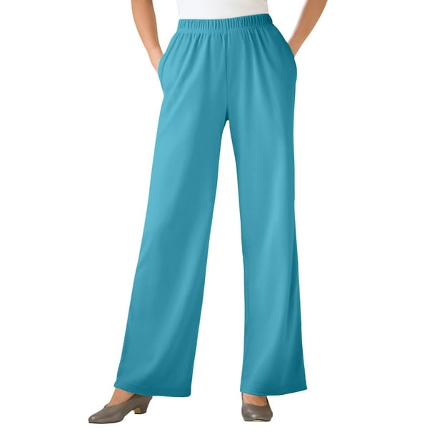 Woman Within Women's Plus Size Petite 7-Day Knit Wide Leg Pant Pant -  Walmart.com