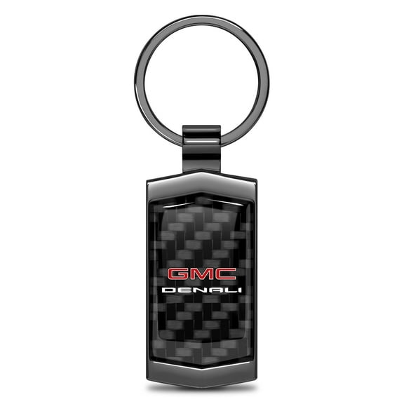 iPick Image for GMC Denali Real Black Carbon Fiber Gunmetal Black Case Key Chain, Official Licensed
