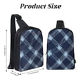 thumbnail image 2 of Chest Bag Dual Pocket 11.8×7.7×2.4in Waterproof Double-Pocket Large Capacity With No Inner Pouch Pockets And Double Drawstrings Argyle Plaid Deepskyblue_4, 2 of 8