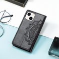 thumbnail image 6 of Dteck for Apple iPhone 15 Wallet Case with Card Holder,Shockproof PU Leather Kickstand Card Slots Case,Embossed Floral Cover with Hand Strap for iPhone 15,Black, 6 of 8