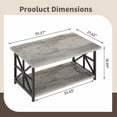 thumbnail image 6 of MIERES Marble-Effect Coffee Table, Rectangular Solid Wood Coffee Table, Living Room Center Table, Coffee Table with Storage Shelf, Suitable for Living Rooms, Offices, Apartments, Gray, 6 of 7