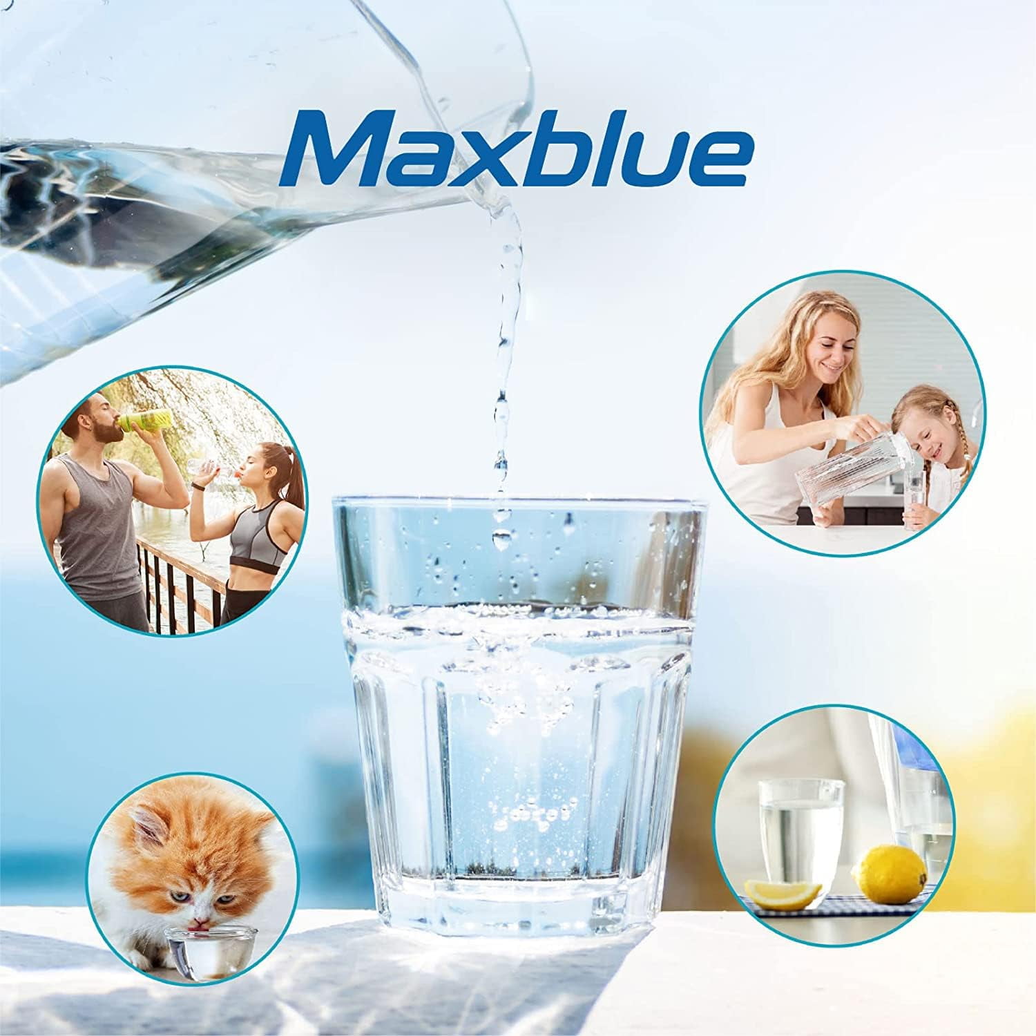 Maxblue LT 1000PC ADQ747935 Replacement for LFXC24796S, LFXS28596S, LMWS27626S, ADQ74793501, ADQ74793502, Kenmore 46-9980, 9980 Refrigerator Water Filter, Pack of 3