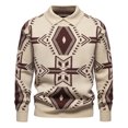 thumbnail image 2 of Men's Collared Sweater Casual Long Sleeve Knitted Sweater Mid Weight Fall Winter Fashion Outfits Khaki 2XL, 2 of 8
