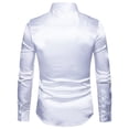 thumbnail image 2 of Sonducket Camisa transpirable para hombre Satén con mangas largas - Trabajo Boda o hogar Camisa para hombre Manga larga formal Blanco grande 2XL Type3 NO3, 2 of 6