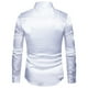 thumbnail image 4 of Minnieouse Camisa satinada lisa para hombre Casual Slim Fit - Grande y de secado rápido para cualquier ocasión Camisa para hombre Formal de Camisetas blanco S, 4 of 6