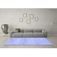 thumbnail image 3 of Ahgly Company Machine Washable Indoor Square Solid Blue Modern Area Rugs, 4' Square, 3 of 4