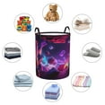 thumbnail image 6 of XMXY Round Laundry Basket Organizer, Purple Futuristic Modern Graphic Waterproof Collapsible Dirty Clothes Basket Laundry Hamper, Small Size, 6 of 8