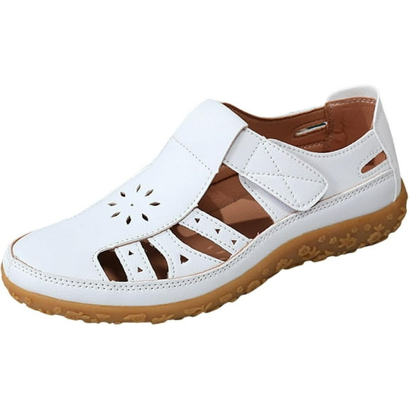 Women's Flat Shoes | Hollow Out Breathable with Adjustable Strap, Comfortable Casual Driving Shoes for Work