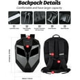 thumbnail image 6 of Gelrova LED Bike Backpack, Black Hard Shell Motorcycle Helmet, Small 17in, 6 of 10