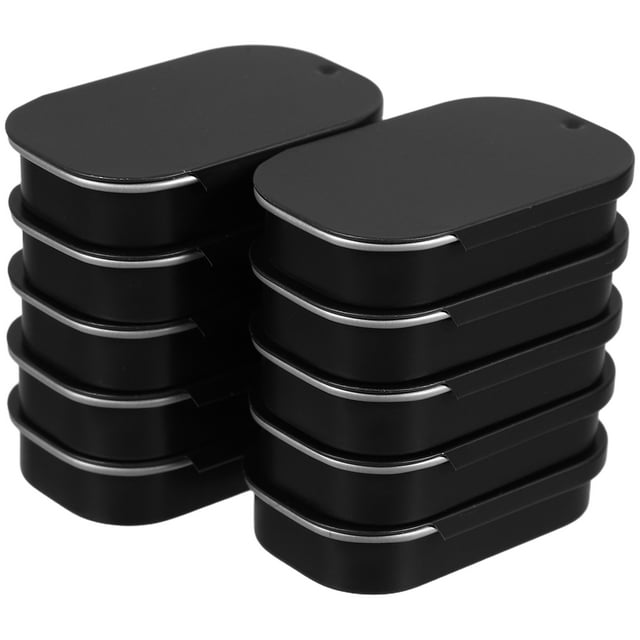 10 latas de chicles con tapa deslizante, cajas de caramelos portátiles, pequeñas cajas de almacenamiento, organizador rectangular rellenable.